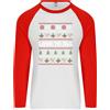 Fruit of the Loom Maglietta Baseball Lunga Hippy Da Uomo Natale Amore A Tutti Pace Xmas