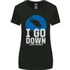 Gildan I Go Down Divertente Scuba Diving Diver T-Shirt Donna A Taglio Più Largo
