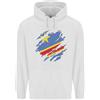 lovetshirts Felpa Con Cappuccio Congolese Da Calcio Con Bandiera Del DR CONGO 80% Cotone