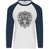 Fruit of the Loom Maglietta Baseball Lunga Manica Uomo Lion Mandala Art