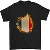 Gil dan La Bandiera Tricolore Francese Fire Francia T-Shirt Uomo 100% Cotone