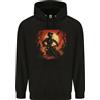 lovetshirts Teschio Motociclista Moto Halloween 25 Uomo 80% Cotone Felpa con Cappuccio