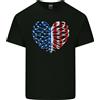 Gildan T-Shirt In Cotone Leggero Con Bandiera Americana Del Rib Cage U.S.A.