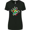 Gildan Mano Scheletro con Una Rétro Puzzle 80s Donna più Ampia Taglio T-Shirt