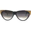 MILA SCHON occhiali da sole donna MILA SCHON vintage anni 80 nuovo plastica NERO ORO grande