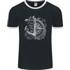 Fruit of the Loom Maglietta Ringer Da Uomo Con Bussola Da Vela Ancora Velista Barca Yacht FotL