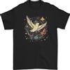 Gildan T-Shirt Uomo Freedom Dove In Una Corona Cosmica Di Pace E Amore 100% Cotone