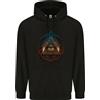 lovetshirts Felpa Da Uomo Con Cappuccio Illuminati Eye Con Fiamme Fantasy 80% Cotone