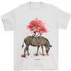 Gildan T-Shirt Da Uomo Acquerello Zebra E Albero 100% Cotone