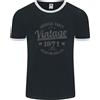 Fruit of the Loom Maglietta Ringer Nera/ Bianca Vintage Anno 55 Compleanno 1971 Per Uomini