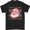 Gildan Santa Amore Per Tutti Divertente Natale Xmas Maglietta Uomo 100% Cotone