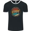 Fruit of the Loom T-Shirt Ringer Da Uomo Vintage Del 25° Compleanno Fatto Nel 2001