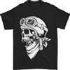 Gildan Biker Outlaw Maglietta Uomo Con Teschio In 100% Cotone