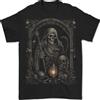 Gildan Gothic Grim Reaper Goth Heavy Metal Skull 6 Maglietta Uomo 100% Cotone