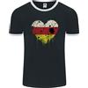 Fruit of the Loom Love Flag North Ossetia Calcio Uomo Ringer T-Shirt FotL