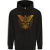 lovetshirts Felpa Da Uomo Con Cappuccio In Cotone 80% Con Teschio Di Falena Dorato