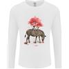Gildan T-Shirt A Maniche Lunghe Acquerello Zebra E Albero