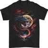 Gildan A Fantasia Dragon con Una Luna Piena T-Shirt 100% Cotone