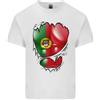 Gildan T-Shirt Leggera In Cotone Per Uomini Con Bandiera Portoghese E Muscoli Strappati
