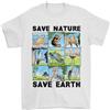 Gil dan Salva La Natura Salva La Terra Ecologia Ambiente Maglietta Uomo 100% Cotone