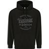 Big On Birthdays Felpa Nera Vintage Anno 25° Compleanno 2001 Uomo 80% Cotone