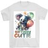 Gildan T-Shirt Compleanno Koala 3° 4° 5° 6° 7° 8° Uomo 100% Cotone