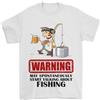 Gil dan Maglietta Da Uomo Fishing Warning 100% Cotone