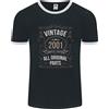 Fruit of the Loom T-Shirt Ringer Da Uomo Edizione Limitata 25° Compleanno 2001 FotL
