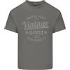 Gildan T-Shirt Vintage Anno 25 Compleanno 2001 Uomo Cotone