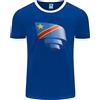 Fruit of the Loom Arricciato Dr Congo Bandiera Congolese Giorno Calcio Uomo Ringer Fotl
