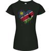 Gildan Love Namibia Flag Giorno Namibiano Calcio T-Shirt Donna Taglio Petite