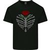 Gildan Maglietta T-Shirt Cotone Uomo Rib Cage E Rose Gothic Heavy Metal Biker