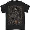 Gildan Gothic Grim Reaper Goth Heavy Metal Skull 6 Maglietta Uomo 100% Cotone