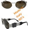 Custom Occhiali da sole uomo anni 90 vintage metallo donna argento lente marrone CUSTOM