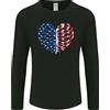 Gildan T-Shirt A Maniche Lunghe Con Bandiera Americana USA Rib Cage