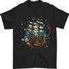 Gildan Spazio Nave Fantasia Galeone Vela Marinaio T-Shirt 100% di Cotone