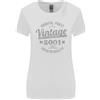 Gildan T-Shirt Bianca Vintage Anno 25° Compleanno 2001 Donna Con Taglio Più Largo