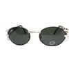 Vintage Occhiali da Sole Uomo Donna Vintage Anni 90 Made in Italy Metallo Grigio CUSTOM