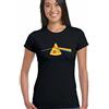 Dark Side Di Il Pizza - Donna Divertente T-Shirt Pink Floyd Parodia Dave Gilmour
