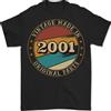 Gildan T-Shirt Vintage Per Il 25° Compleanno Fatto Nel 2001 Uomo 100% Cotone