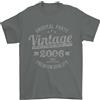 Gildan T-Shirt Vintage Anni 20 Compleanno 2006 Uomo 100% Cotone Charcoal