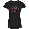 Gildan Una Maschera Cinese Con Rose Gothic Goth Donna Taglio Petite T-Shirt