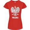 Gildan Polska Orzel Bandiera Polacca Calcio Femminile Taglio Petite T-Shirt