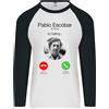 Fruit of the Loom Pablo Escobar Il Patrón Sta Chiamando Maglietta Baseball L/S Da Uomo
