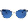 Vintage Occhiali da sole donna vintage anni 80 marroni plastica lente scura blu