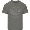 Gildan Maglietta In Cotone Leggero Carboncino Vintage Anno 25° Compleanno 2001 Uomo