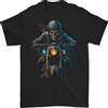 Gildan Teschio Motociclista Moto Grim Reaper 32 T-Shirt 100% Cotone