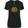 Gildan 80th Compleanno Neon Luci 80 Età Donna più Ampia Taglio T-Shirt