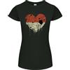 Gildan Love Flag Monaco Calcio T-Shirt Donna Taglio Petite