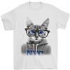 Gil dan T-Shirt Da Uomo Con Gatti E Occhiali Di New York City 100% Cotone